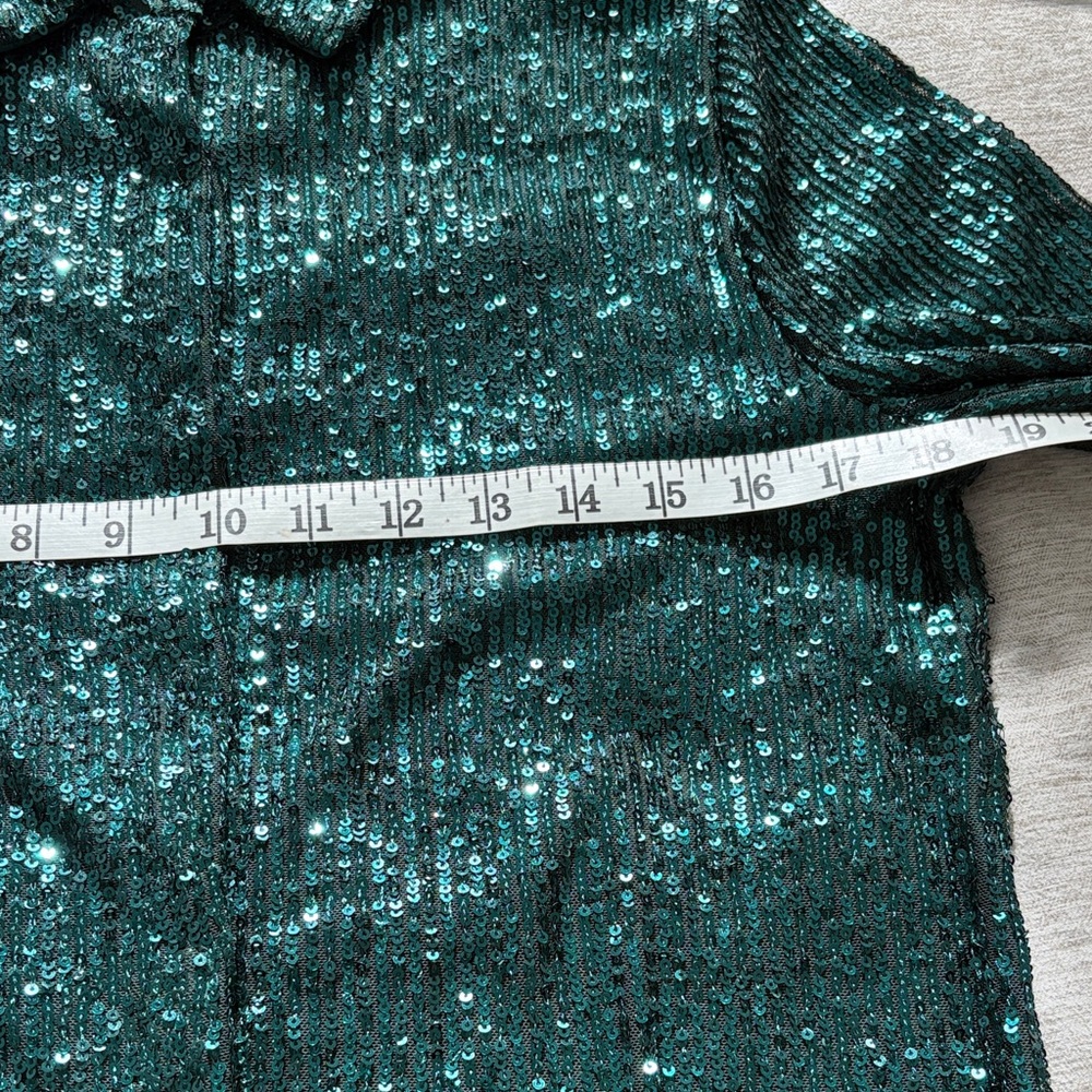 Catherine Malandrino Teal Sequin Blouse - Picture 8 of 8